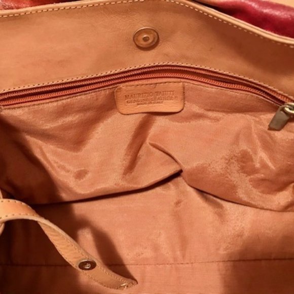 Italian Leather Maurizio Taiuti Hand painted floral handbag - Picture 4 of 8